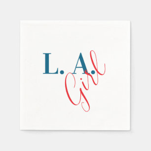 Serviette En Papier Fille de L. A. Los Angeles Moderne Minimaliste Sim