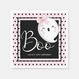 Serviette En Papier Fille d'Halloween Anniversaire personnalisé rose n