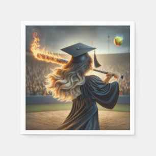 Serviette En Papier Fille diplômée en train de chanter une chauve-sour