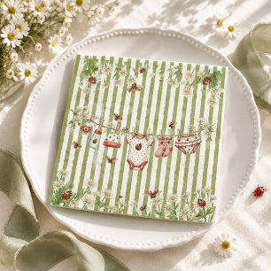 Serviette En Papier Fille Fleur Sauvage Coccinelle Baby Shower