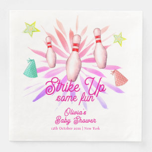 Serviette En Papier Fille Frappe Haut Fête de Bowling Bébé Fille