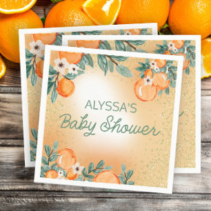 Serviette En Papier Fille Garçon Citron Fruit Orange Shower de Bébé
