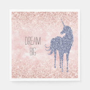 Serviette En Papier Fille Glam Blush rose violet Parties scintillant U