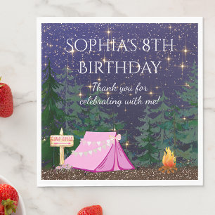 Serviette En Papier Fille Glamping Camping
