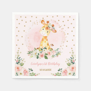 Serviette En Papier Fille Jungle Baby shower Animaux sauvages Annivers