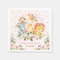 Fille Jungle Baby shower Animaux sauvages Annivers