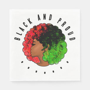 Serviette En Papier Fille noire panafricaine femme rouge vert fierté a