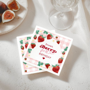 Serviette En Papier Fille première fête d'anniversaire Berry 1er anniv