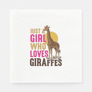 Serviette En Papier Fille qui aime les girafes Vintage Giraffe Shirt D