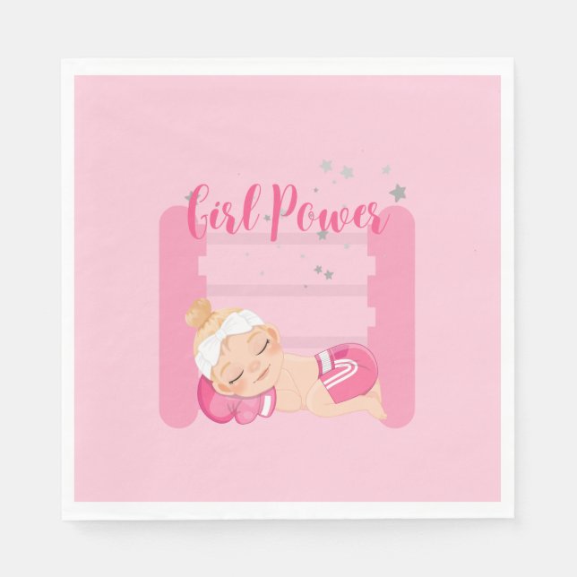 Serviette En Papier Fille rose (Devant)