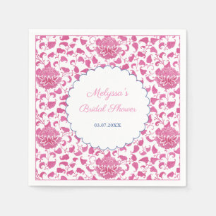 Serviette En Papier Fille rose florale Chinoiserie Fête des mariées