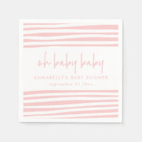 fille rose jumeau baby shower typographie moderne