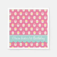 Fille rose motif floral 1er anniversaire