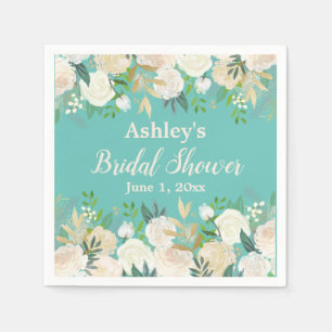 Serviette En Papier Fille Turquoise Bleu Bridal Shower Bach Party
