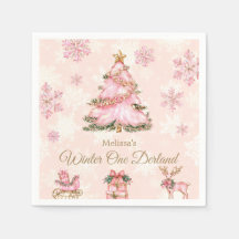 Fille Winter Onederland 1er Anniversaire Flocon de