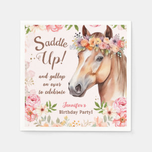 Serviette En Papier Filles Cheval Anniversaire Papier de fête Napkin