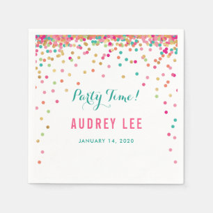 Serviette En Papier Filles confetti arrose le décor de fête d'annivers
