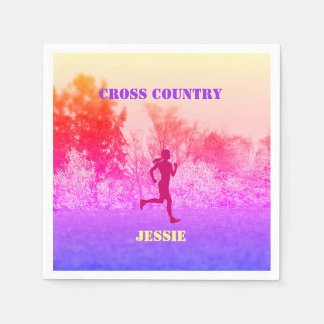 Serviette En Papier Filles Cross Country Runbow Rainbow (Devant)