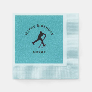 Serviette En Papier Filles de hockey de terrain Anniversaire Étincelle
