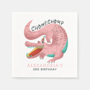 Serviette En Papier Filles de la fête d'anniversaire de l'Alligator r