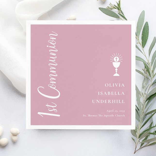 Serviette En Papier Filles de script Première communion  (Créateur téléchargé)