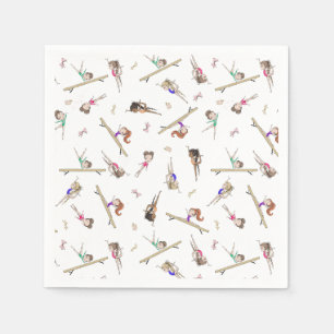 Serviette En Papier Filles Gymnastique fête d'anniversaire