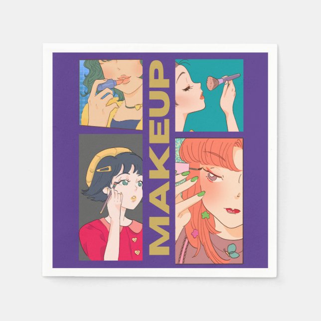 SERVIETTE EN PAPIER FILLES MAKEUP (Devant)