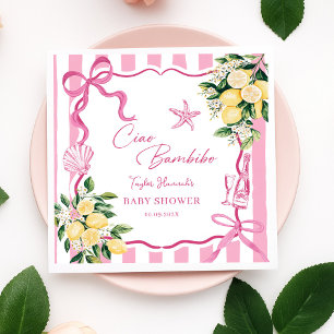 Serviette En Papier Filles roses Lemon Ciao Baby Shower italien pour b