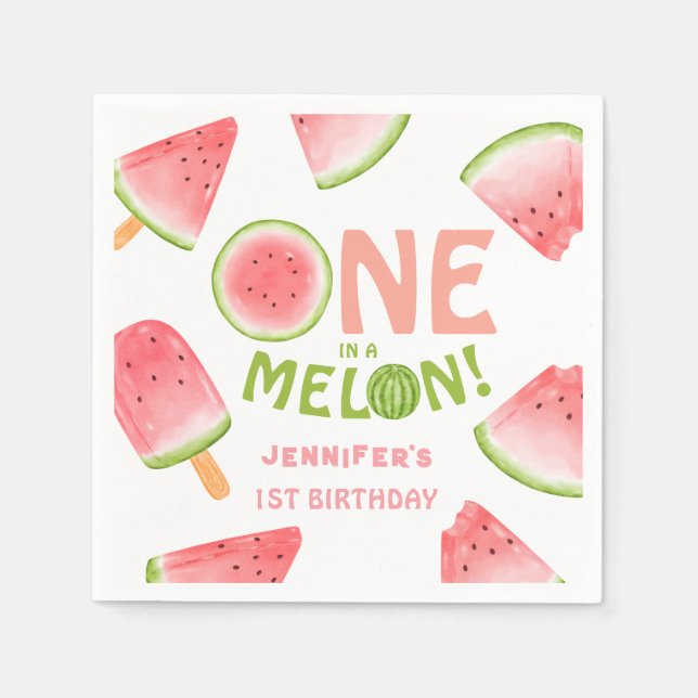 Serviette En Papier Filles UN dans un Melon ! Fête d'anniversaire de l (Devant)