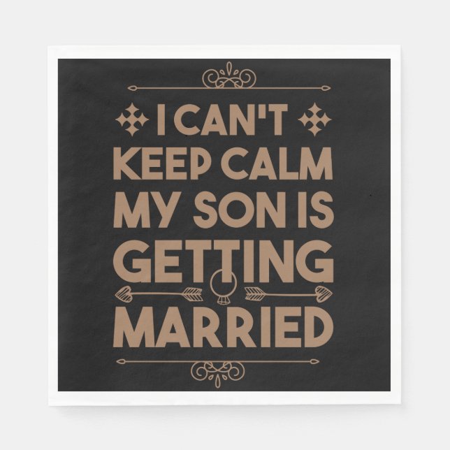 Serviette En Papier Fils Se Marier Bachelorette Soirée de Mariage (Devant)