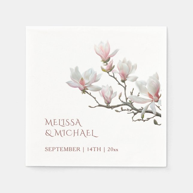 Serviette En Papier Fine Art Magnolia Wedding  (Devant)