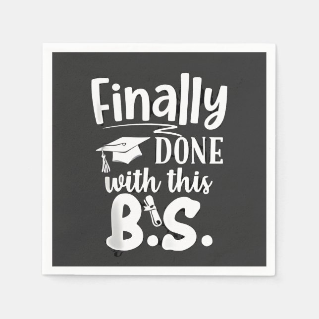 Serviette En Papier Fini avec ce BS Funny graduation 2025 (Devant)