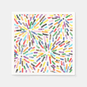 Serviette En Papier Fireworks Abstrait LGBTQ+ Rainbow Progress Pride