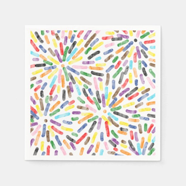 Serviette En Papier Fireworks Abstrait LGBTQ+ Rainbow Progress Pride (Devant)
