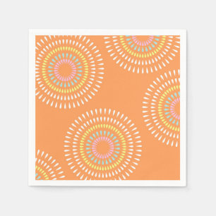 Serviette En Papier Fireworks japonais orange