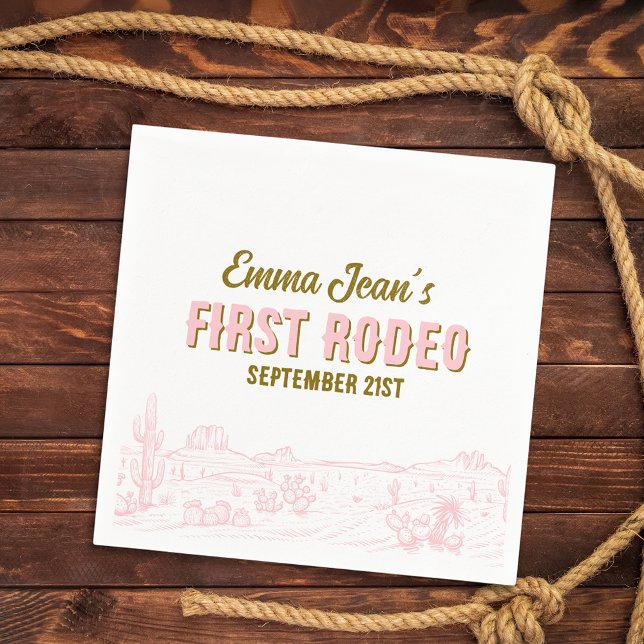 Serviette En Papier First Rodeo Pink Desert 1st Birthday Paper Napkin (First Rodeo Pink Desert 1st Birthday Paper Napkin
)
