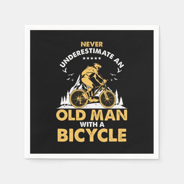 Serviette En Papier Fitness Grand-père Exercice Bikers Vélo Vélo MTB C (Devant)