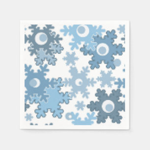 Serviette En Papier Flacon de neige bleu clair d'hiver sans joint
