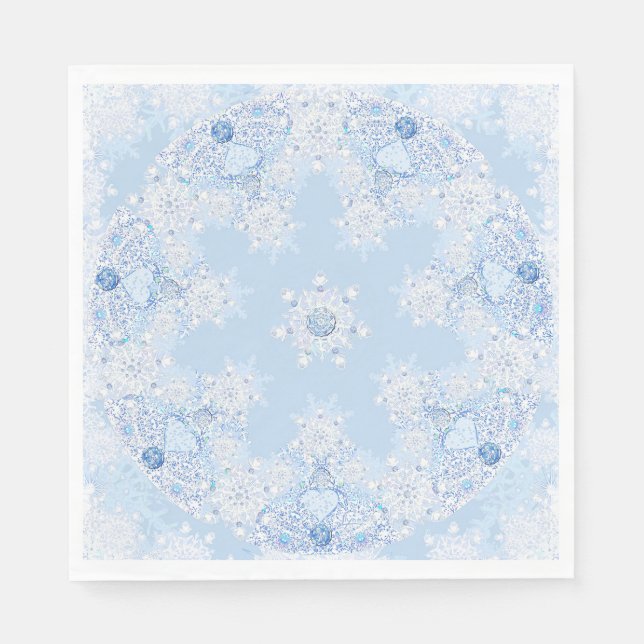 Serviette En Papier Flacon de neige bleu glace (Devant)