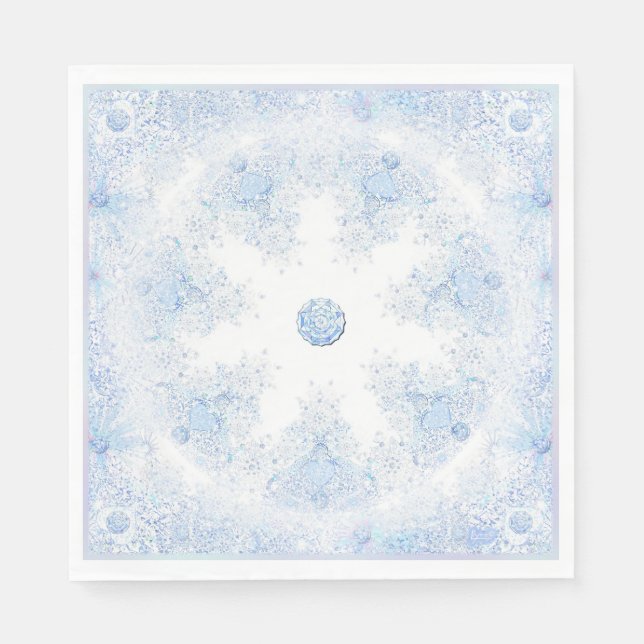 Serviette En Papier Flacon de neige bleu glace (Devant)