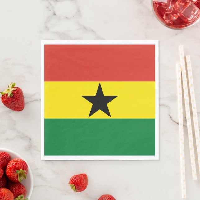 Serviette En Papier Flag du Ghana (En situation)