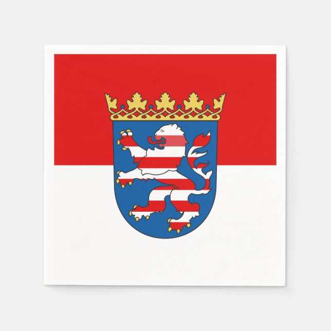 Serviette En Papier Flag of Hesse Paper Napkins (Devant)
