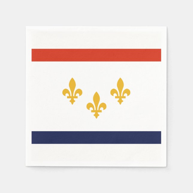 Serviette En Papier Flag of New Orleans, Louisiana Paper Napkins (Devant)