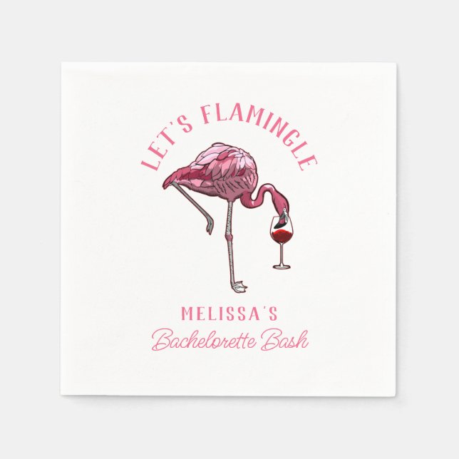 Serviette En Papier Flamant rose amusant Bachelorette Weekend Party Pa (Devant)