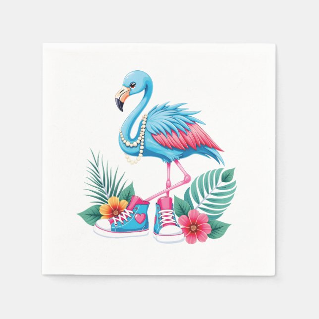 Serviette En Papier Flamant rose Chucks and Pearls Comma La Harris 202 (Devant)