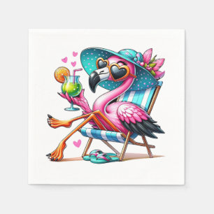 Serviette En Papier Flamant rose cool