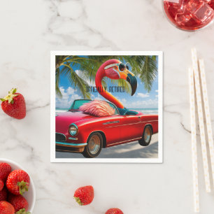 Serviette En Papier Flamant rose officiellement à la retraite et conve