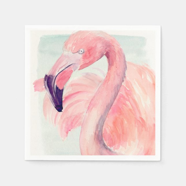 Serviette En Papier Flamant rose Pastel (Devant)