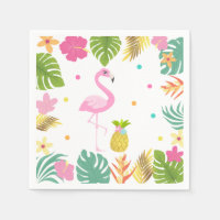 Flamant rose Pool Party Napkin Flamant rose tropic