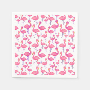 Serviette En Papier Flamant rose rose Baby shower moderne